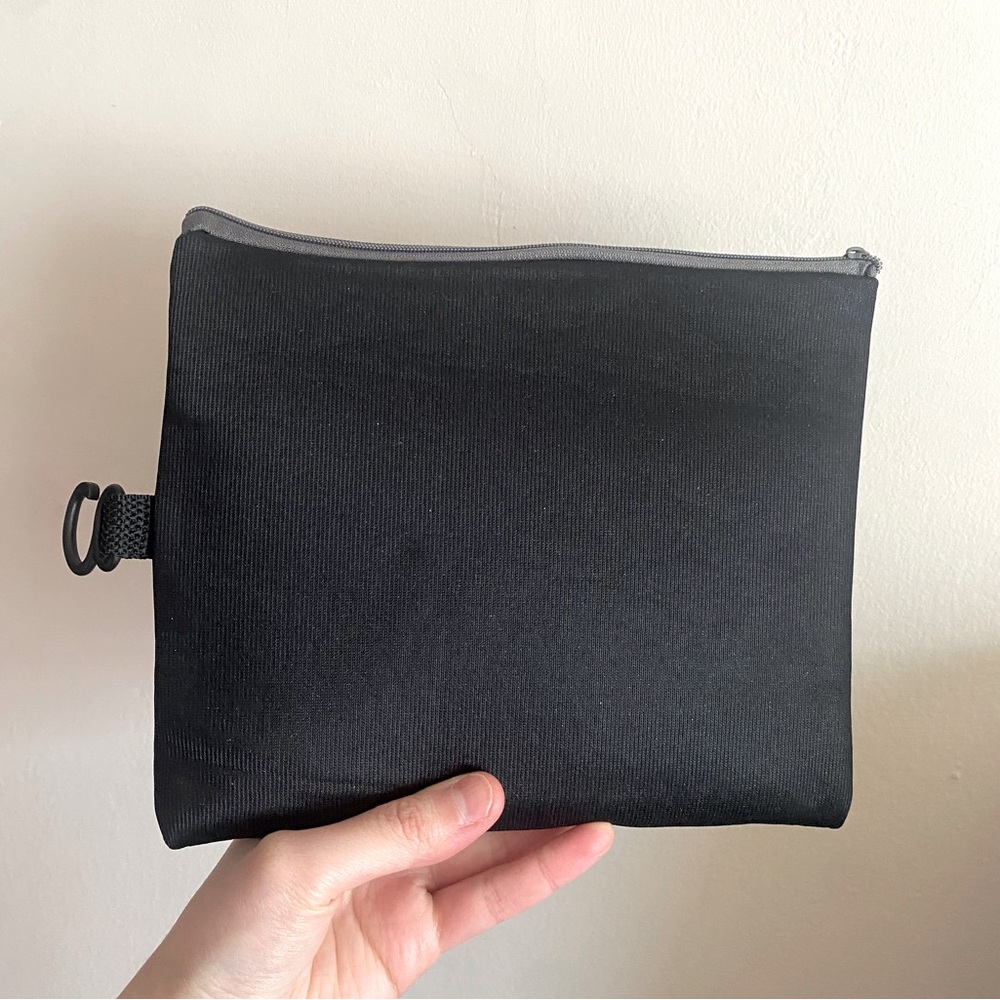 Daiso Small Black Foam Padded Zipper Case with Hanging Hook